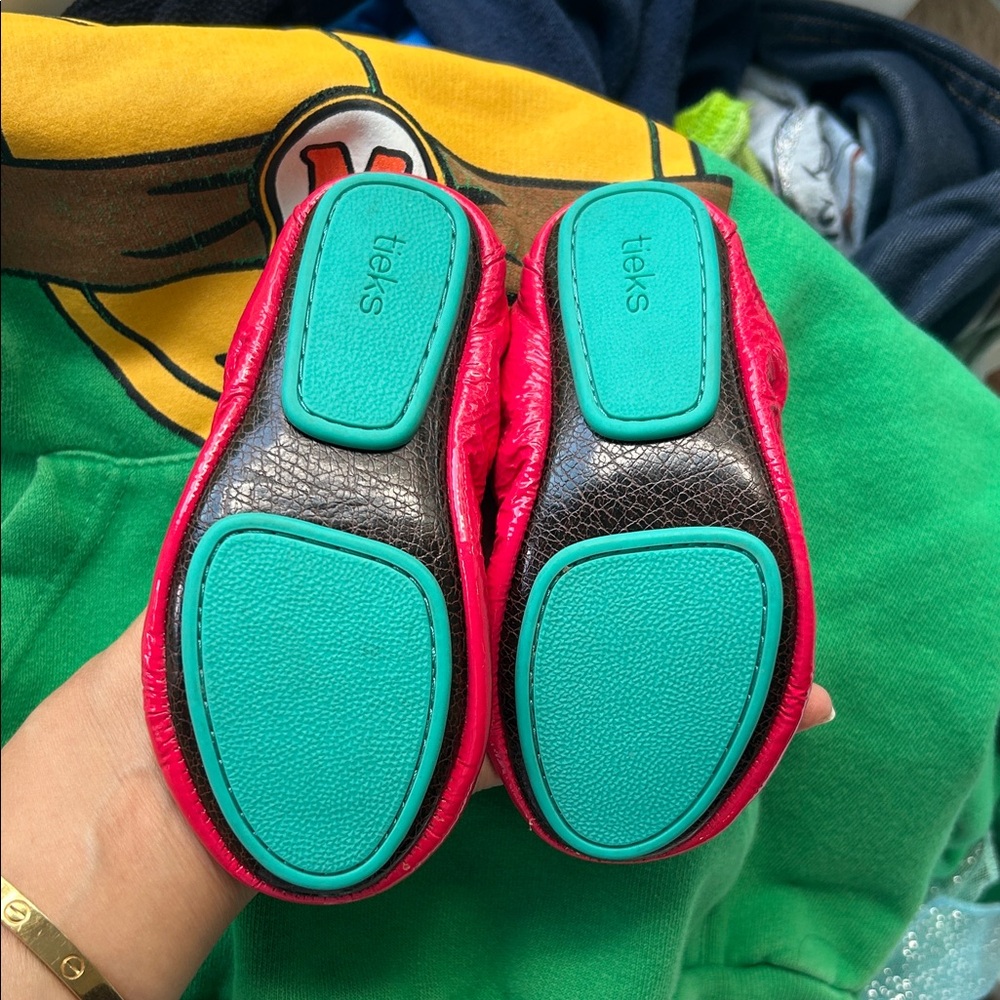 Tieks Mini Pop Pink Kids Shoes - Picture 8 of 11
